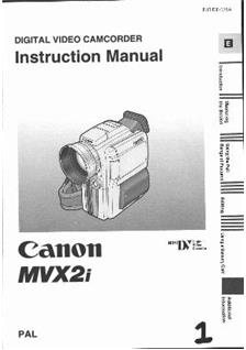 Canon MVX 2 i manual. Camera Instructions.